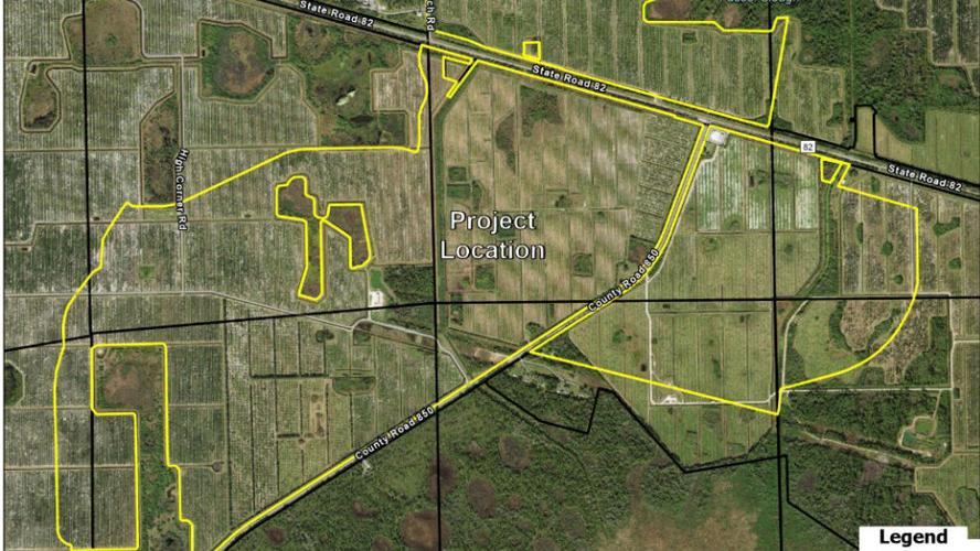 Map shows Corkscrew Grove East Village site