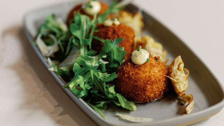 Gouda arancini with herb aioli at Vybe
