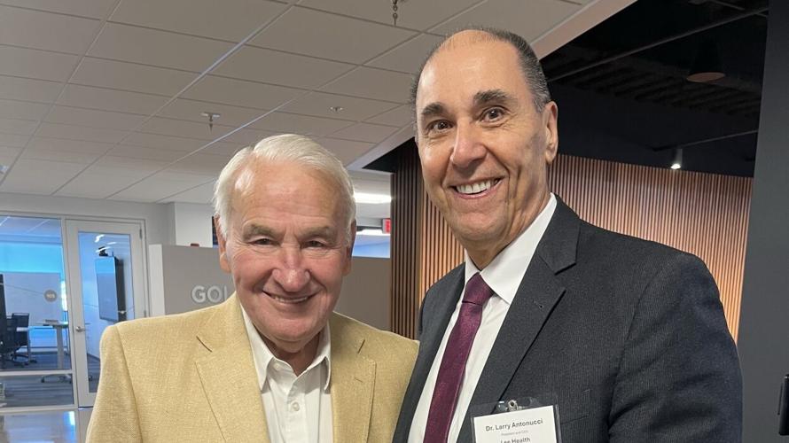 Entrepreneur and philanthropist Tom Golisano with Lee Health President and CEO Larry. Antonucci