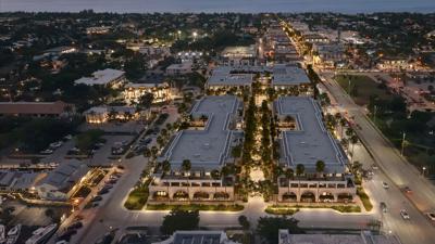 The Avenue nightime aerial rendering