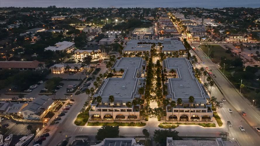 The Avenue nightime aerial rendering