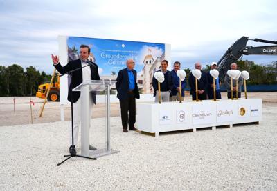Project leaders and partners gather Jan. 28 for the groundbreaking of The Carnelian hotel and Sterling’s private club, a six-story luxury development planned at 5400 Trail Blvd. in North Naples.
