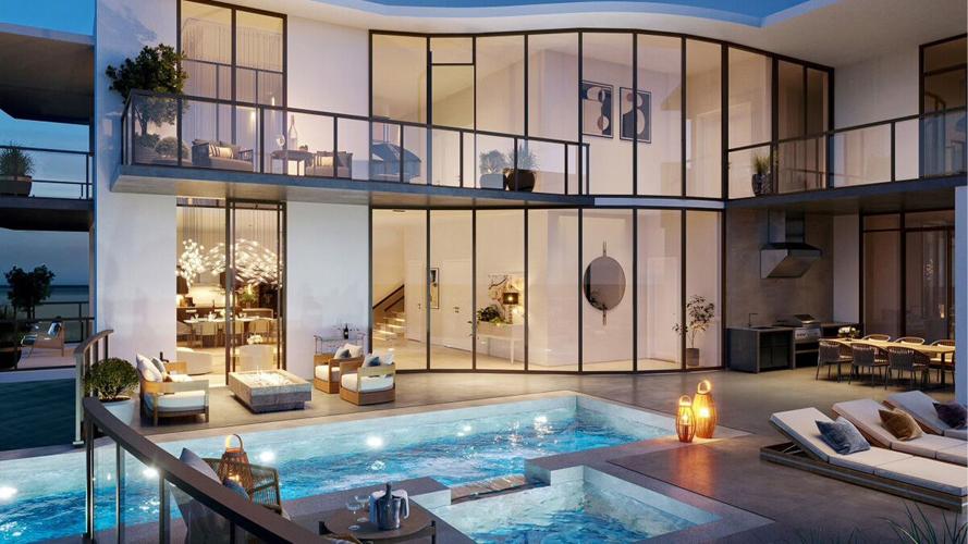 Penthouse terrace features private pool
