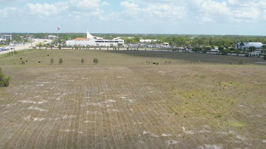 Aerial view of 55-acre Fort Myers Costco site