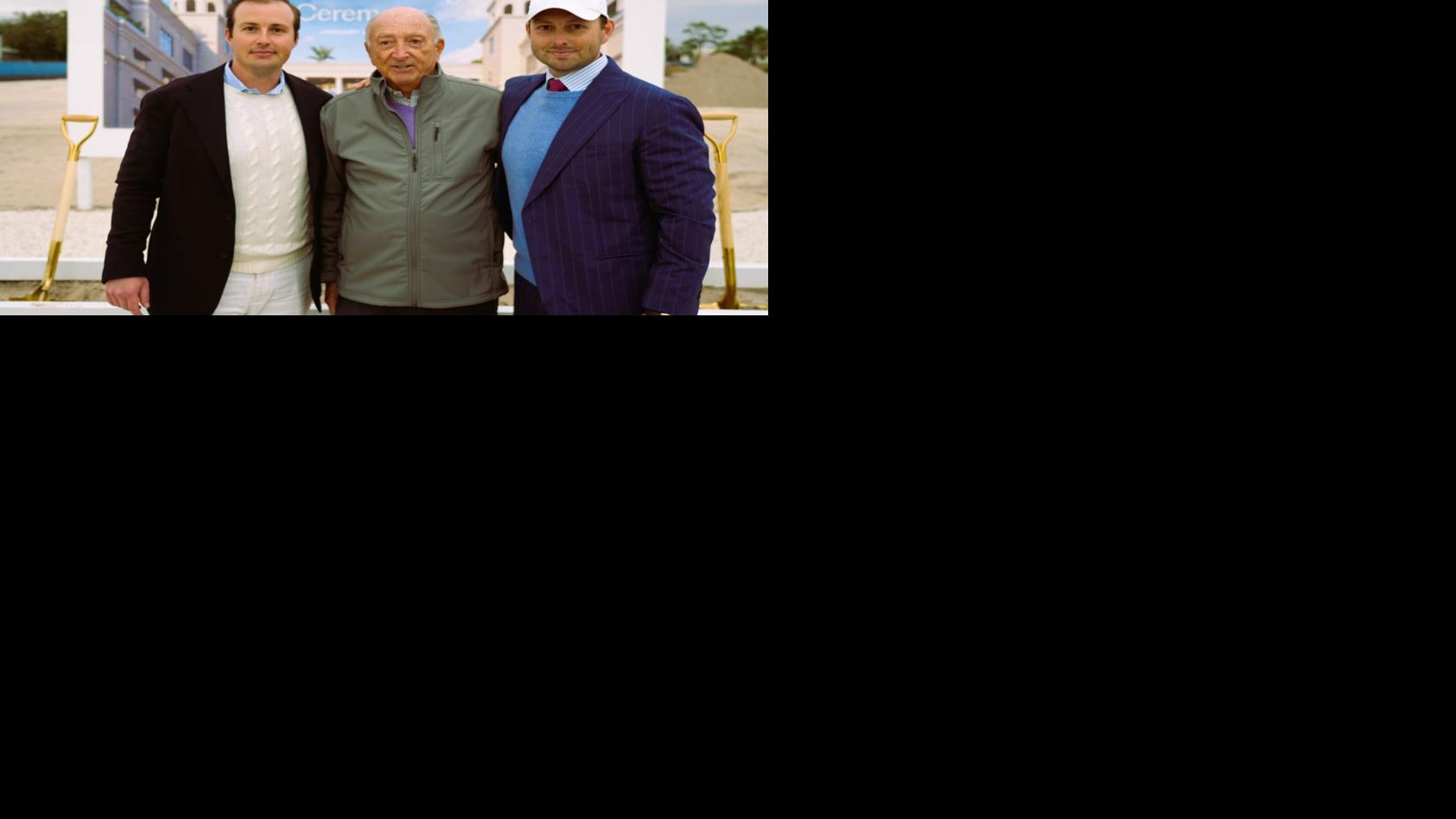 From left, Philip McCabe, Phil McCabe and Joseph McCabe pose during the groundbreaking ceremony for The Carnelian hotel and Sterling’s club, a new luxury hospitality project in North Naples.