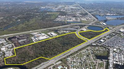 Aerial view shows development footprint