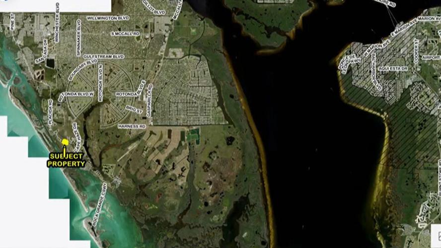 Map shows proposed rezoning site near Placida Road