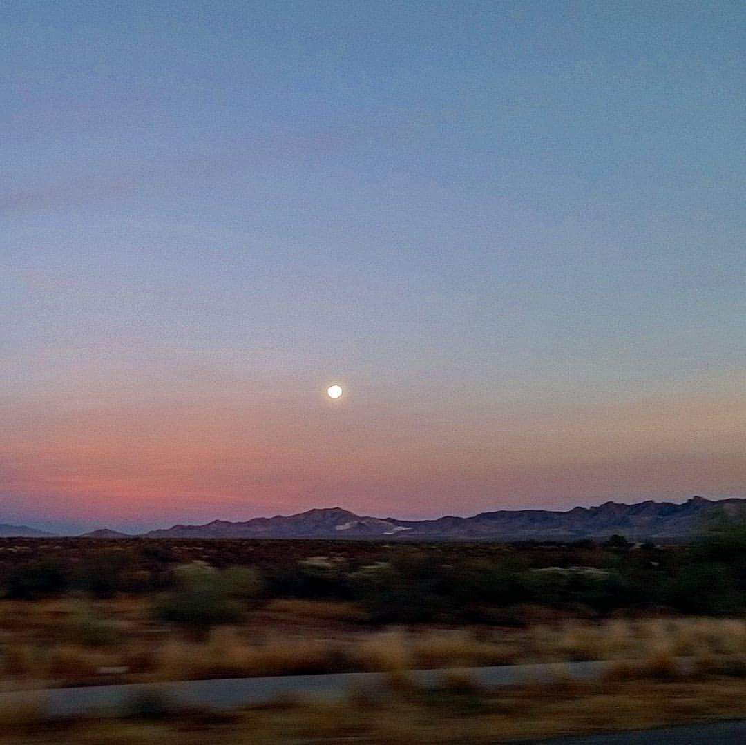 Blurry sun from the road