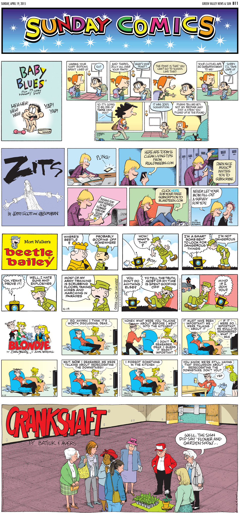 March 22, 2015: Sunday Comics, Part 1 - Green Valley News: Cartoons
