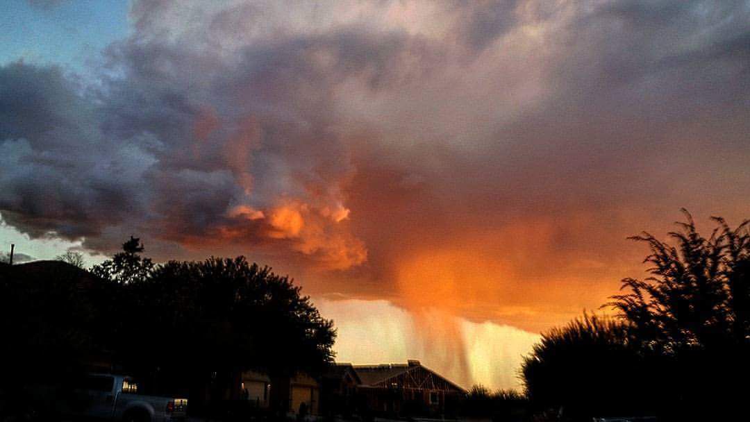 Rain at sunset