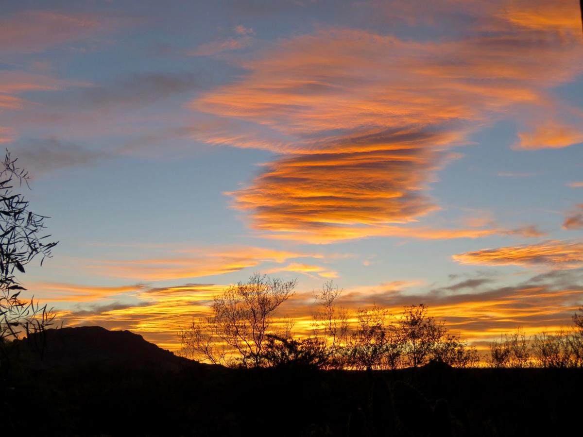 Sunset over desert