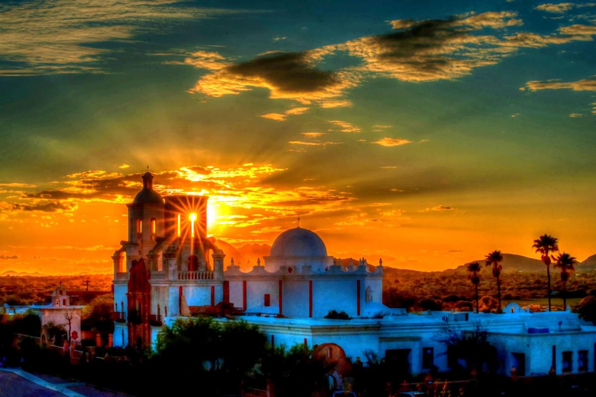 San Xavier del Bac at sunset