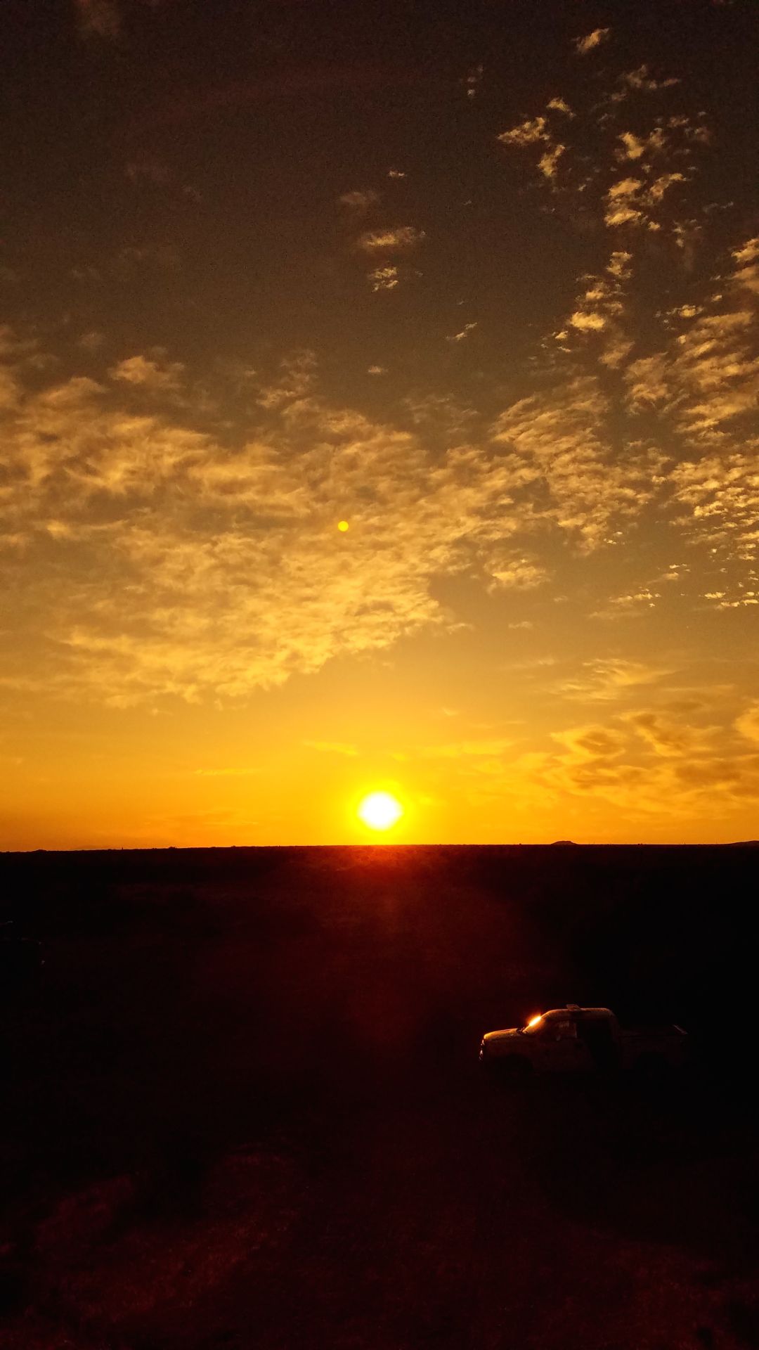 Border Patrol at golden sunset
