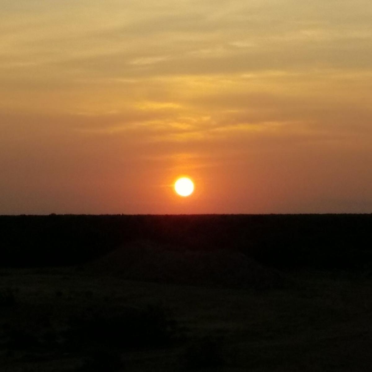 Yellow setting sun