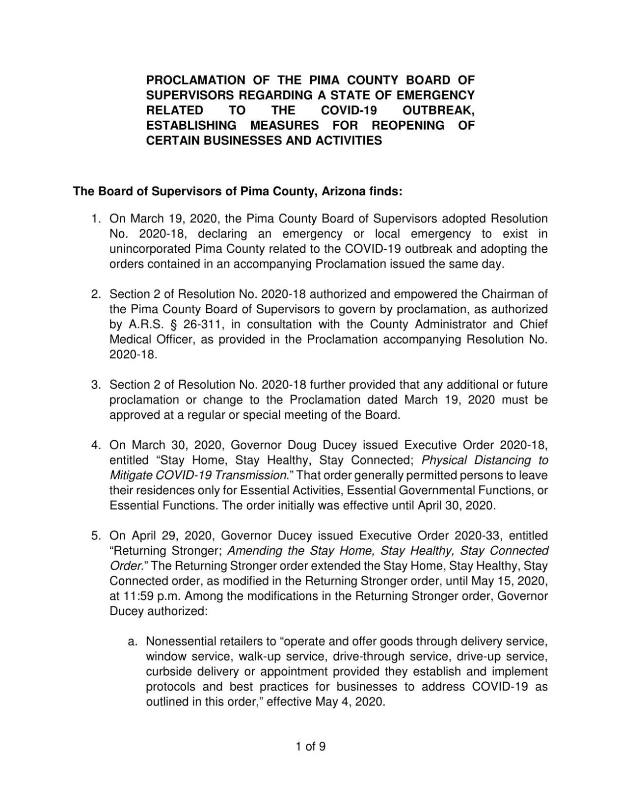 Emergency regulations