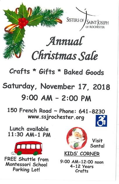 Sisters Of Saint Joseph Of Rochester Annual Christmas Sale Gvpennysaver Com