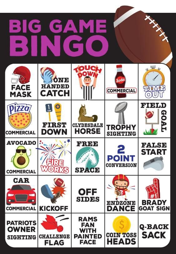 BIG GAME BINGO CARDS | Games | gvpennysaver.com