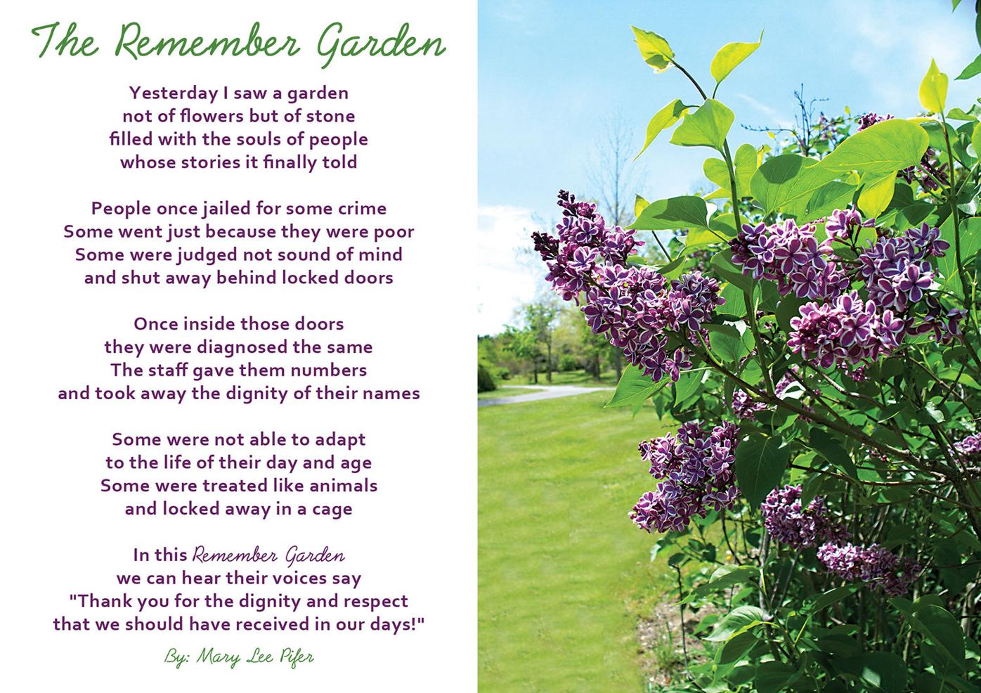 Remember Garden Poem Dedication My Hometown Gvpennysaver Com