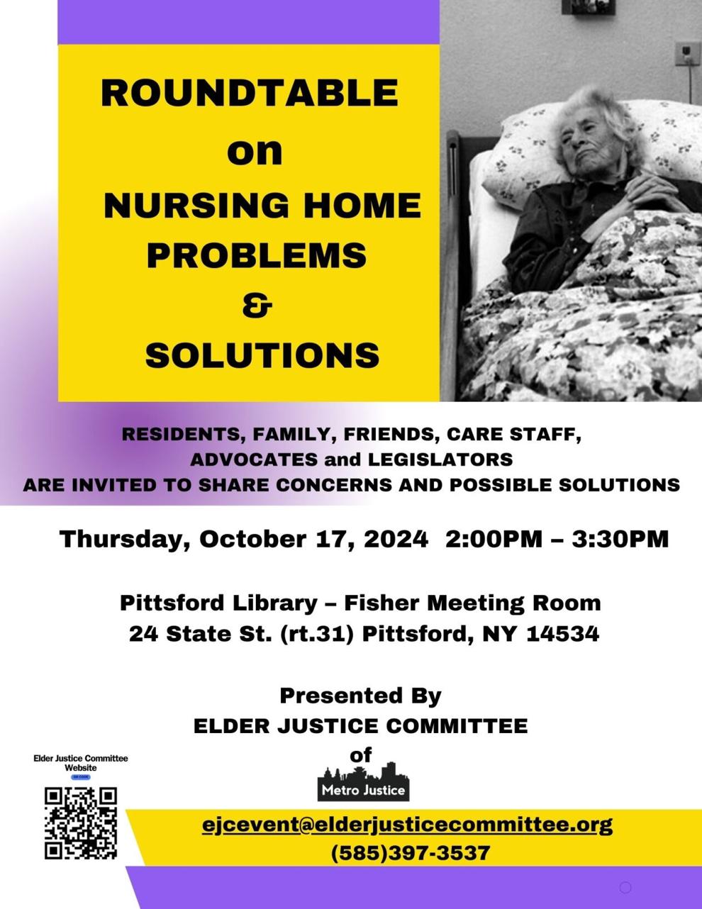 Round Table on Nursing Home Problems and Solutions Hometown Events