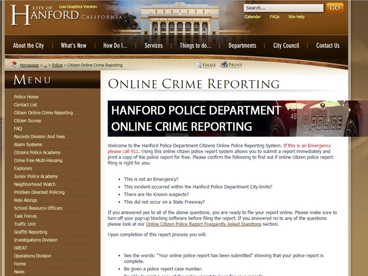 Crime reporting goes digital in Hanford Local