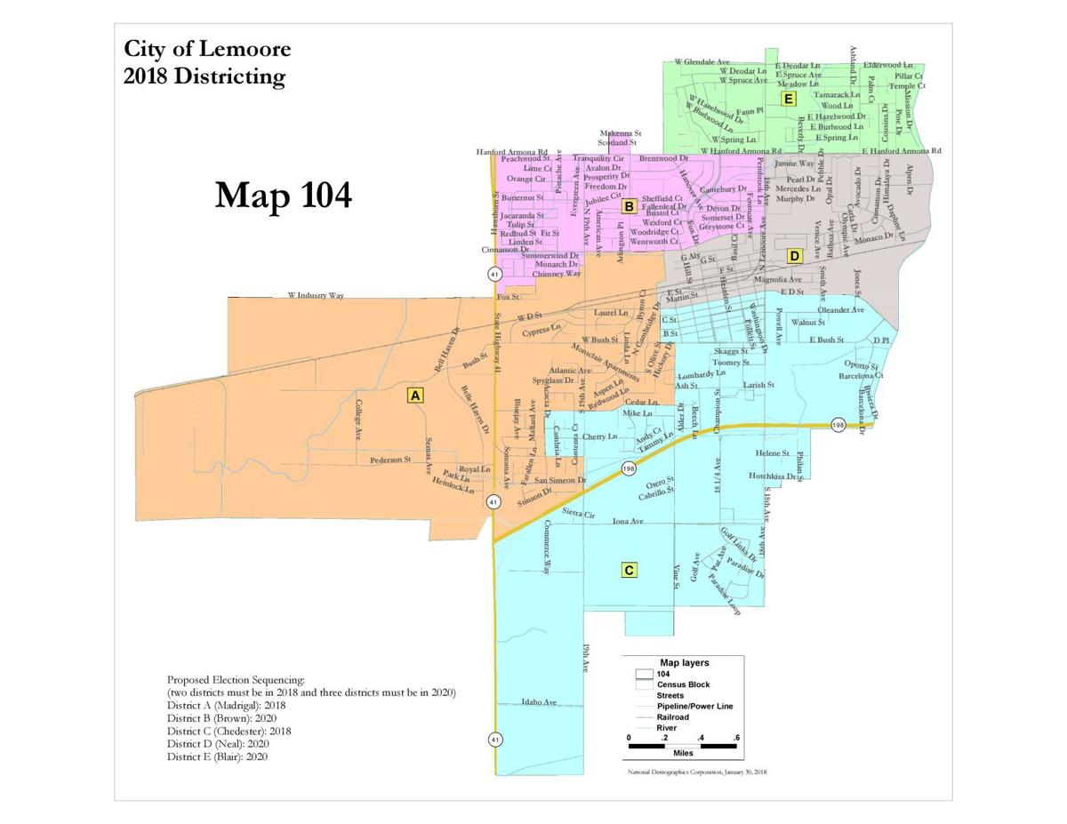 Lemoore selects voting district map Lemoore