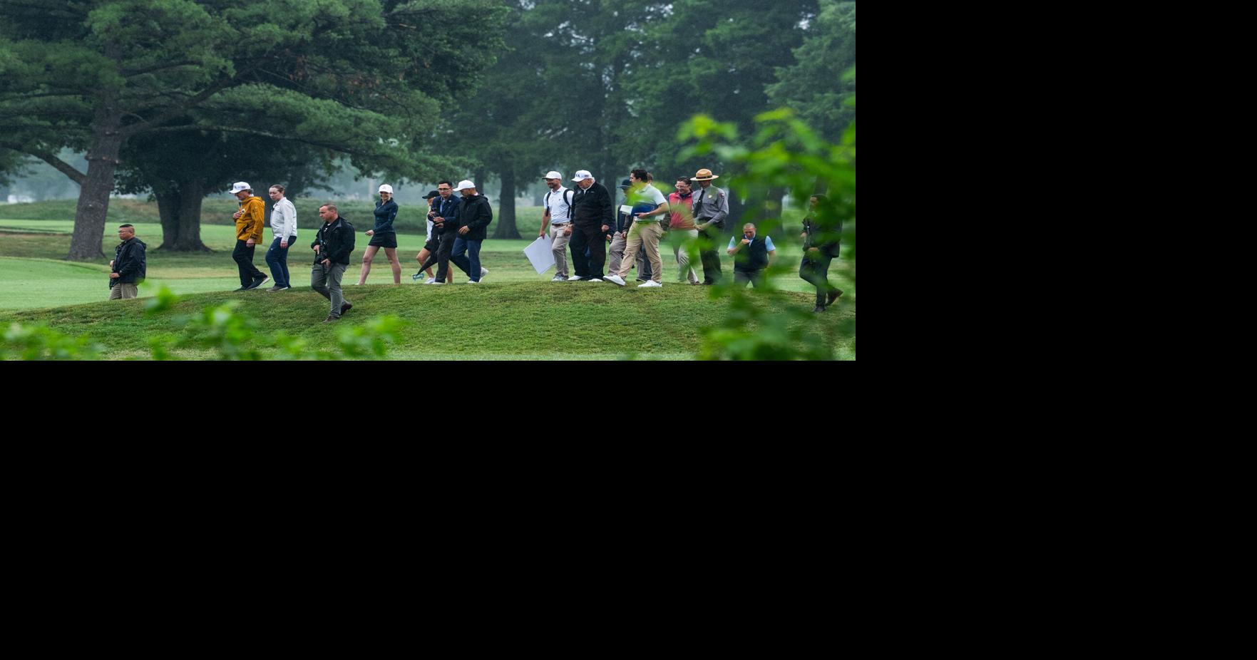 Trump tours DC projects, says golf course to be renovated