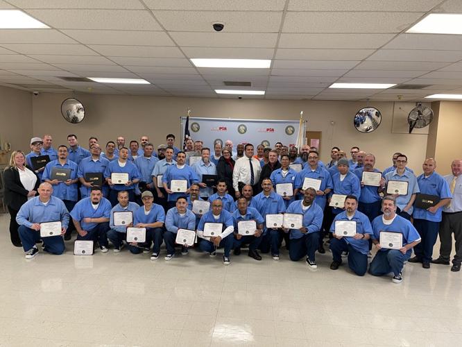 Inmates at Avenal State Prison celebrate job certifications with CALPIA