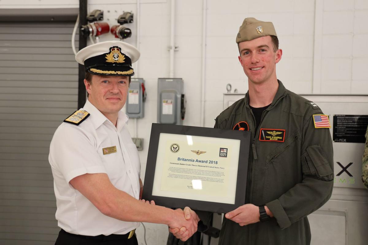 U.S. Navy F-35C Pilot Receives Britannia Award