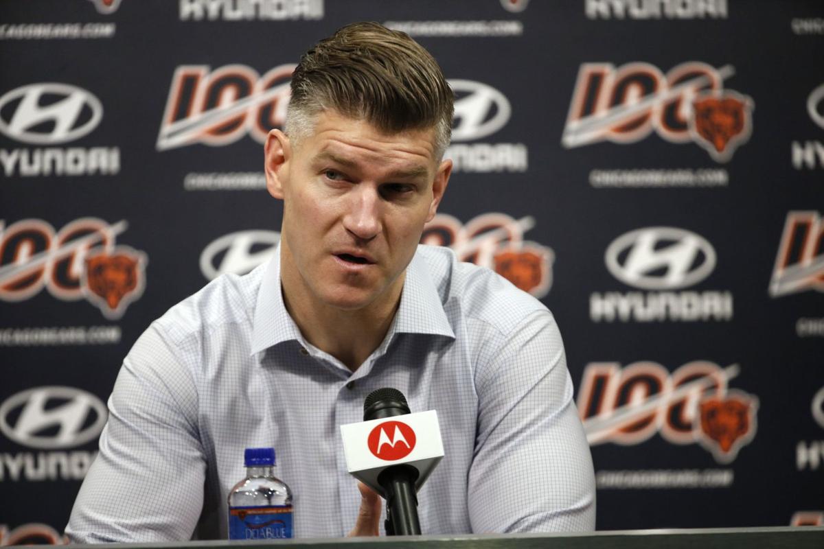 Bears general manager Ryan Pace speaks at a news conference at Halas Hall on Dec. 31, 2019, in Lake Forest.