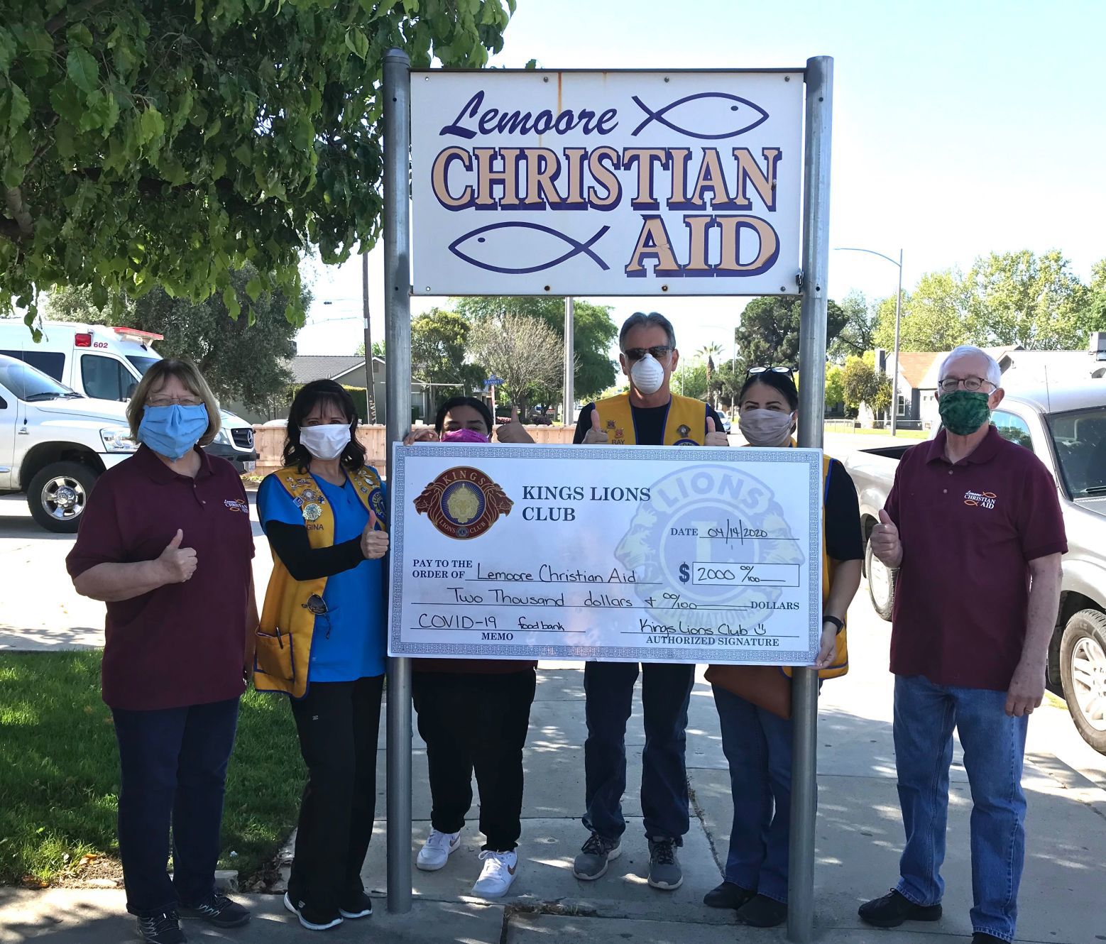 Kings Lions Club Donates To Lemoore Christian Aid | News ...