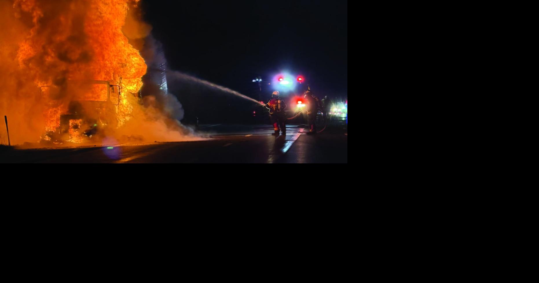 Truck fire extinguished on Interstate 94