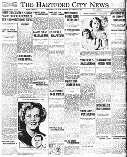A Classic News page from The Hartford City News - December 12, 1927