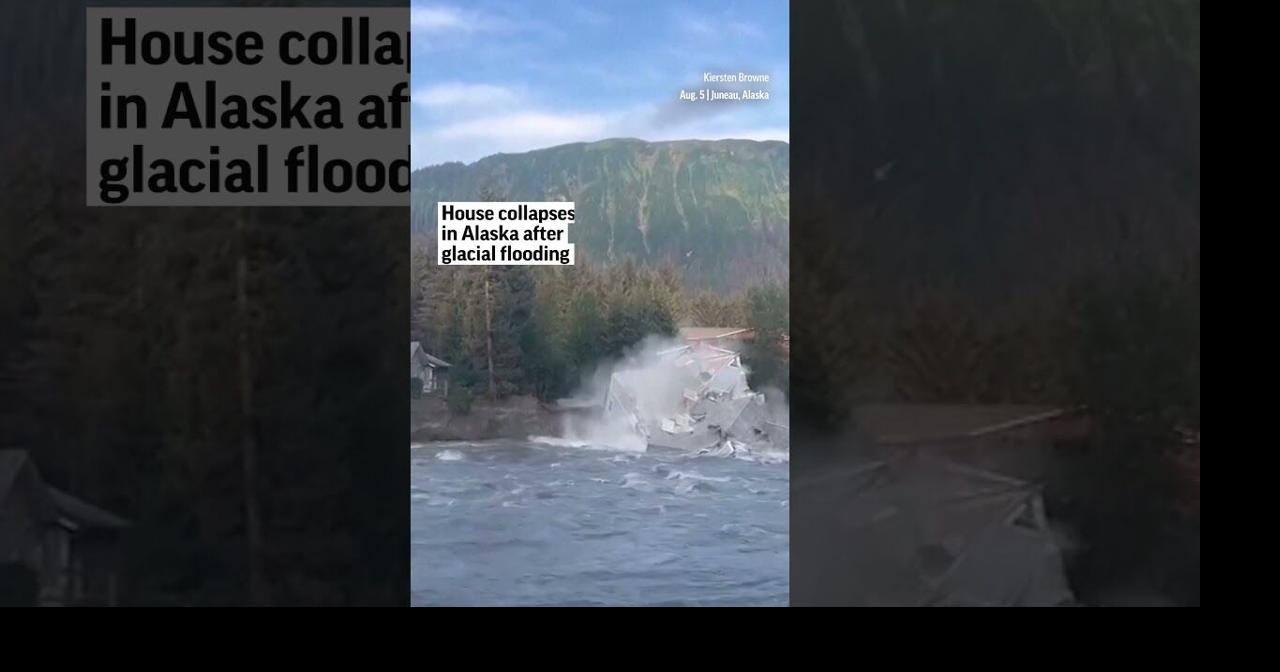House collapses in Alaska after glacial flooding Video