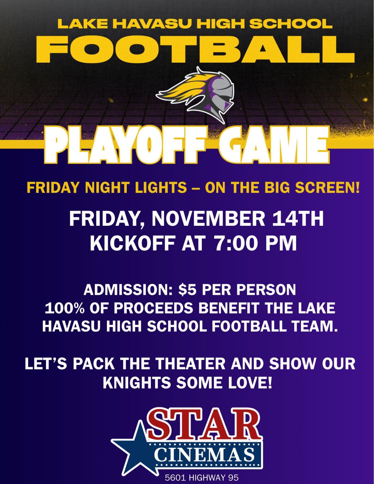 Lake Havasu High School football game to be shown at STAR Cinemas ...