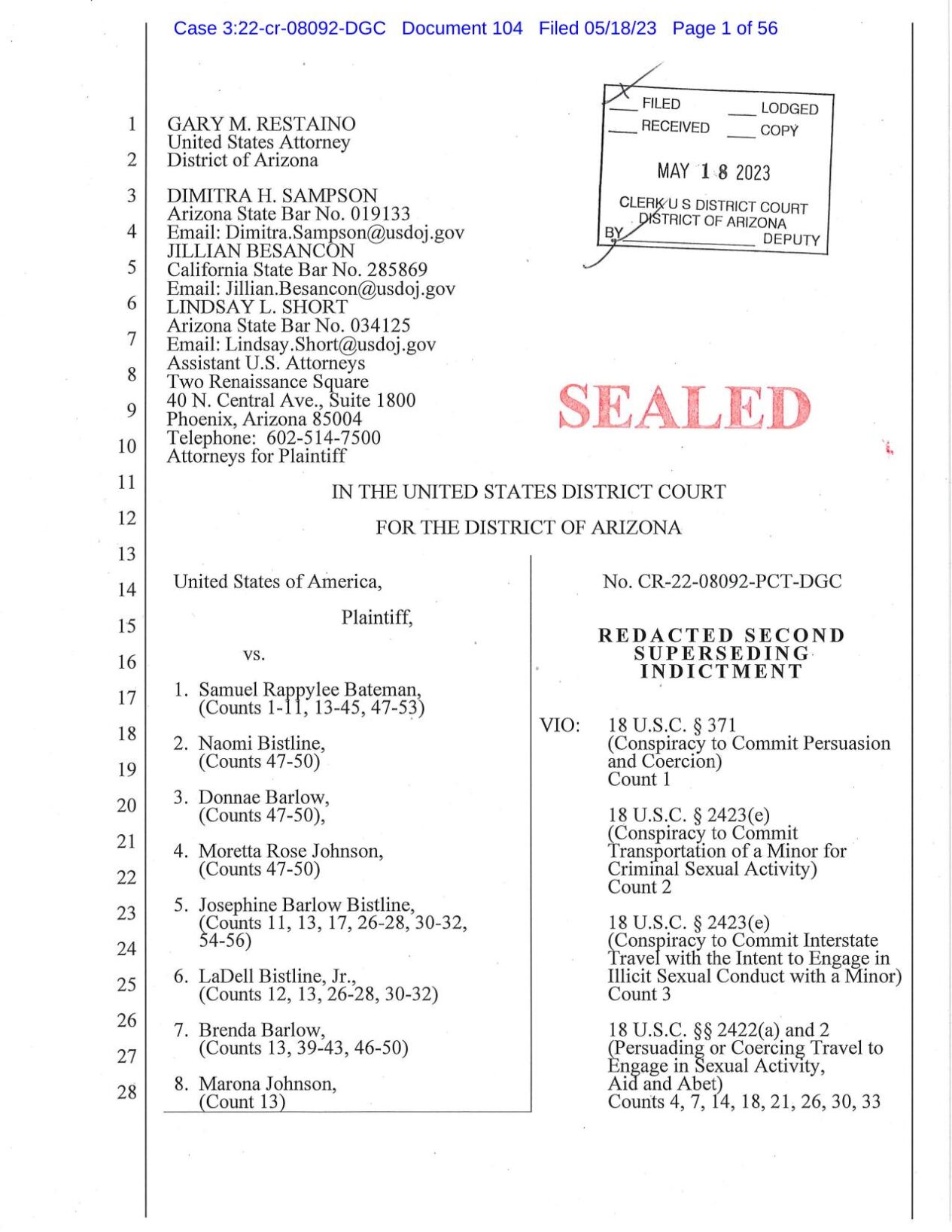 Bateman 5.18.23 Supervening Indictment