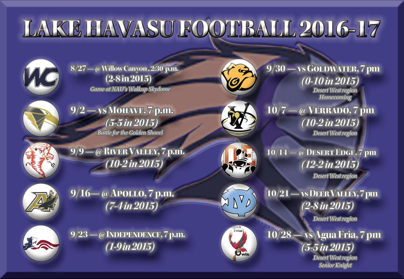 Lake Havasu football schedule features six road, four home games
