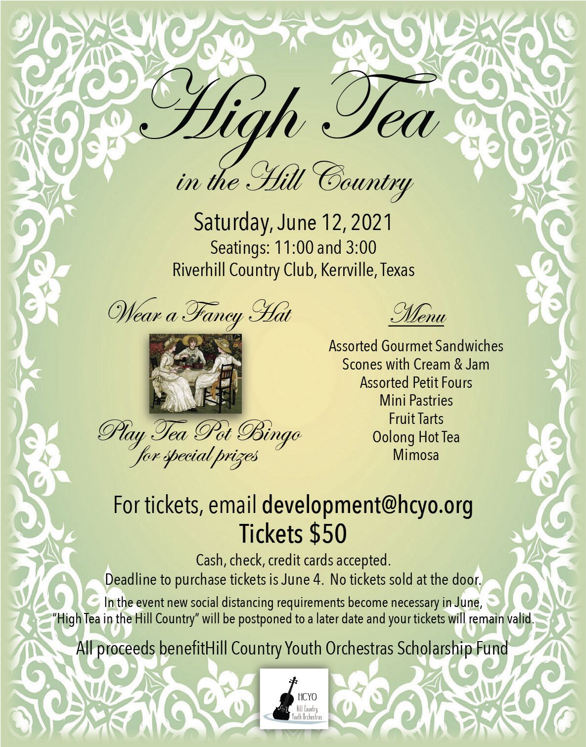 HCYO to host 'High Tea in the Hill Country' | Community Life