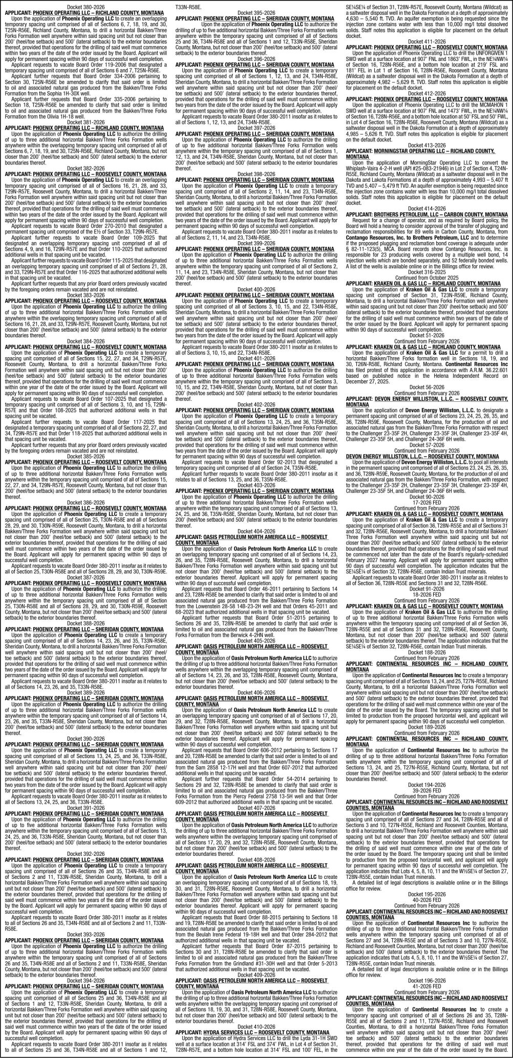 MT - Board of Oil & Gas Conservation - Ad from 2026-05-23