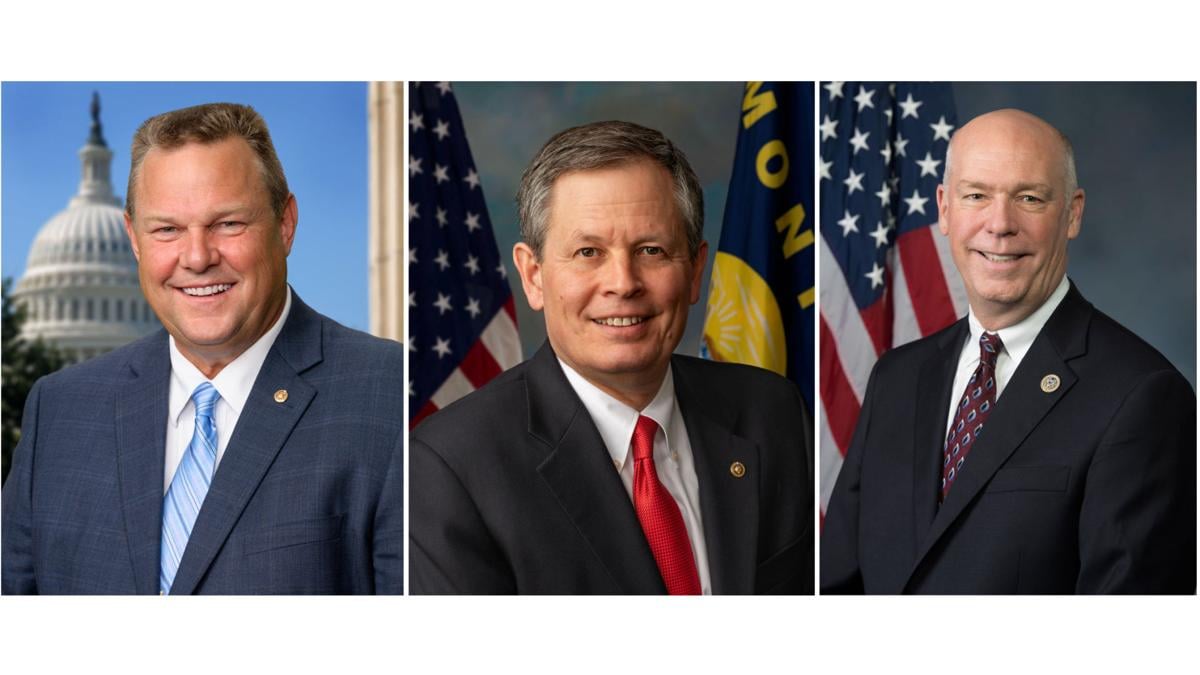 From left, Sen. Jon Tester, Sen. Steve Daines and Rep. Greg Gianforte