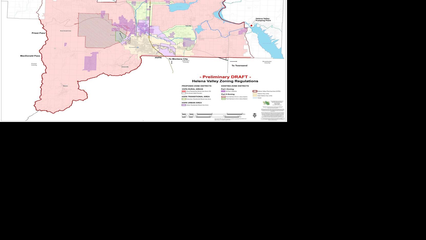Map of proposed Helena Valley zoning regulations