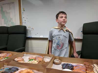 donut boy brings donuts