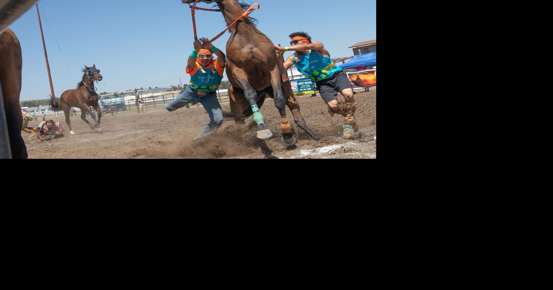 Indian horse relay put on by Little Shell Chippewa Tribe debuts at Montana State Fair