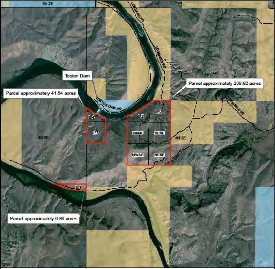 BLM Toston Dam Map