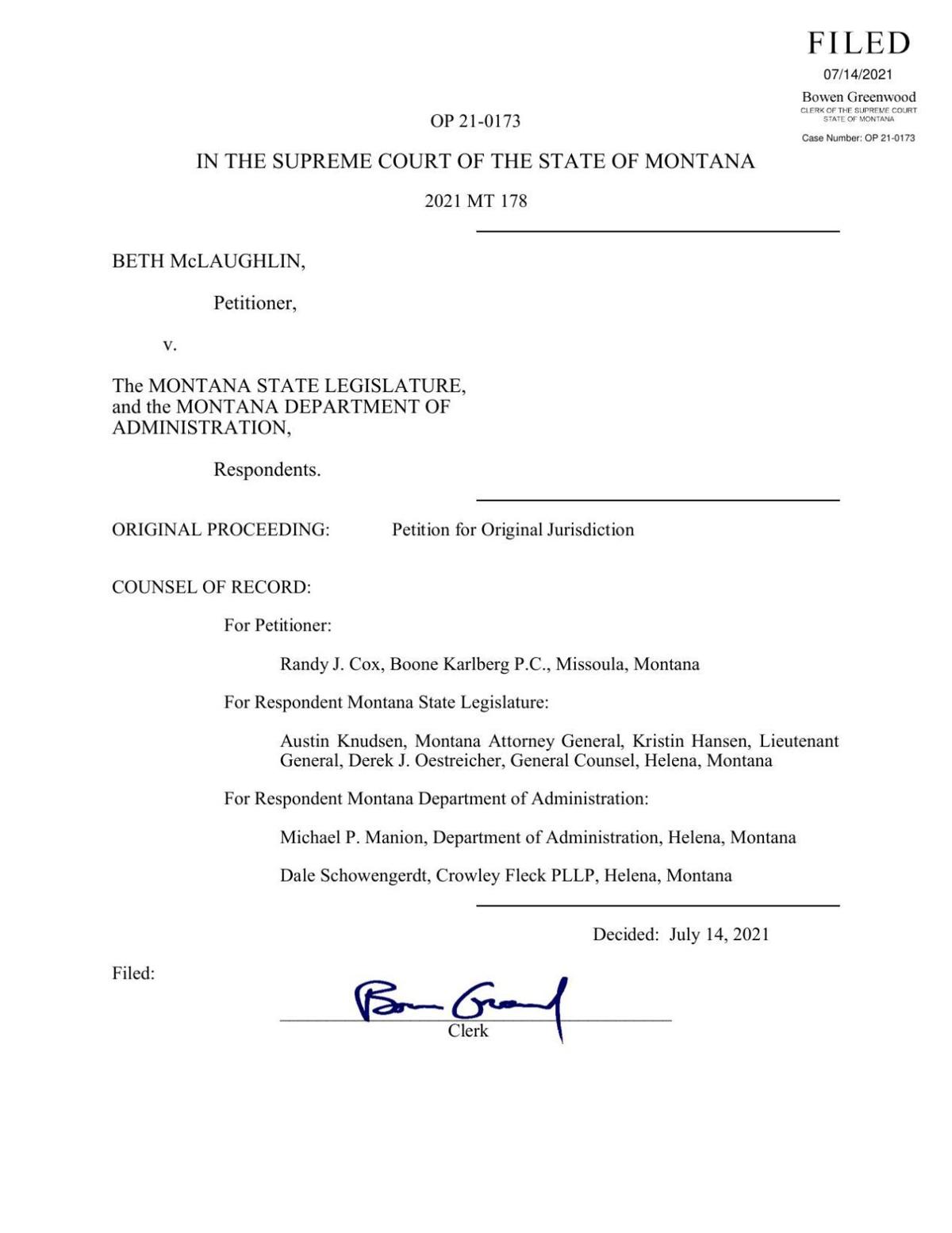 Supreme court opinion