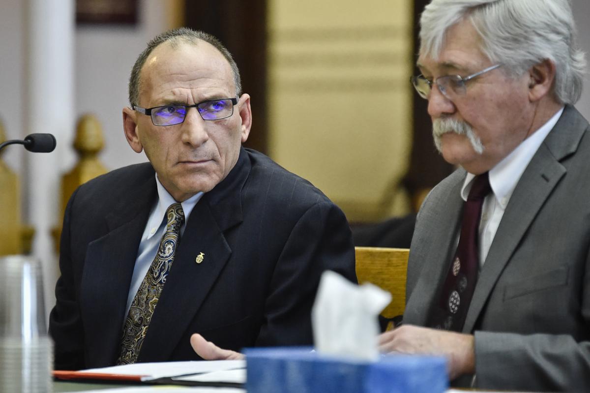 Gregg Robert Trude, 62, left, appears in court