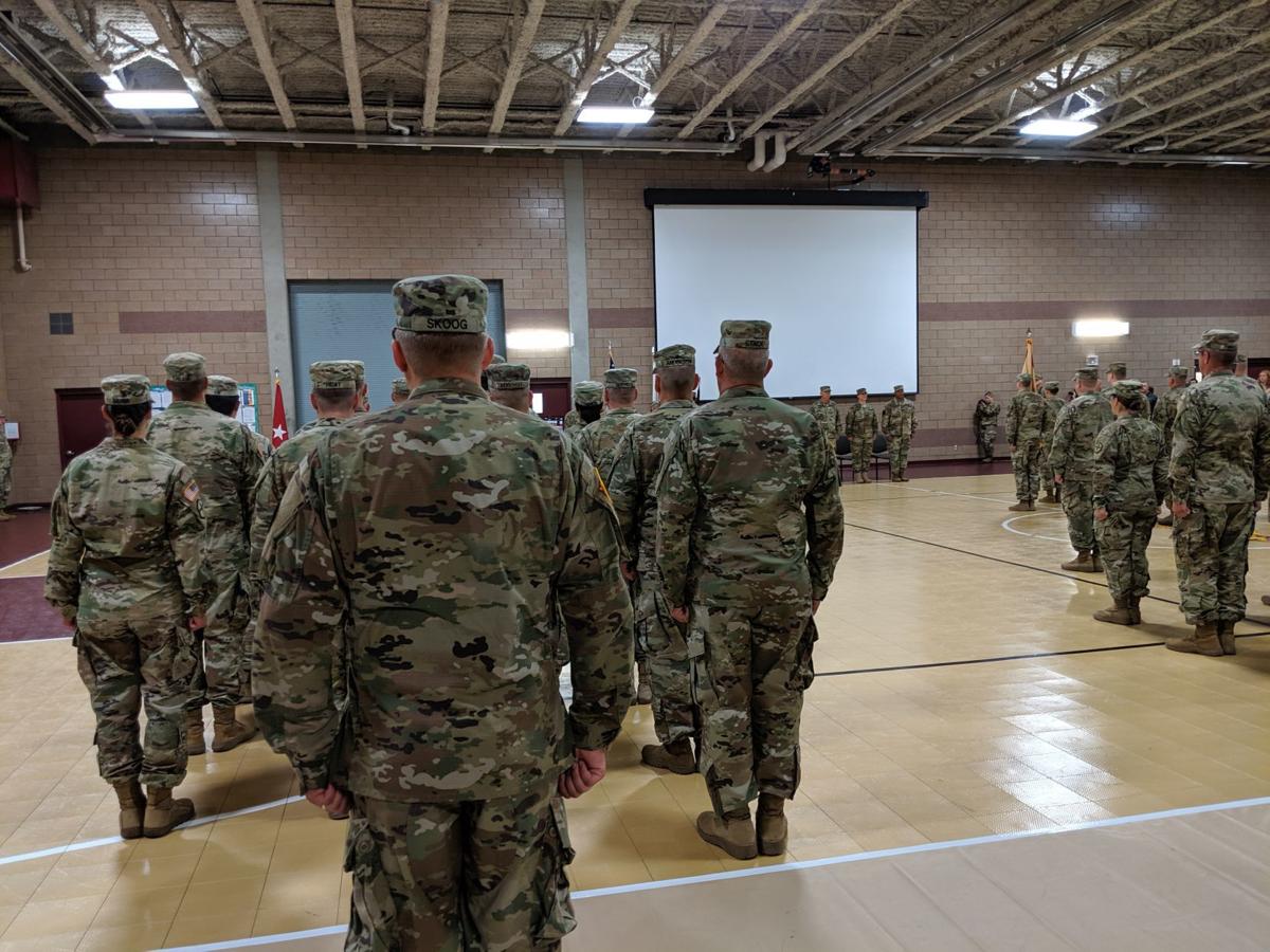 The 652nd stands at attention