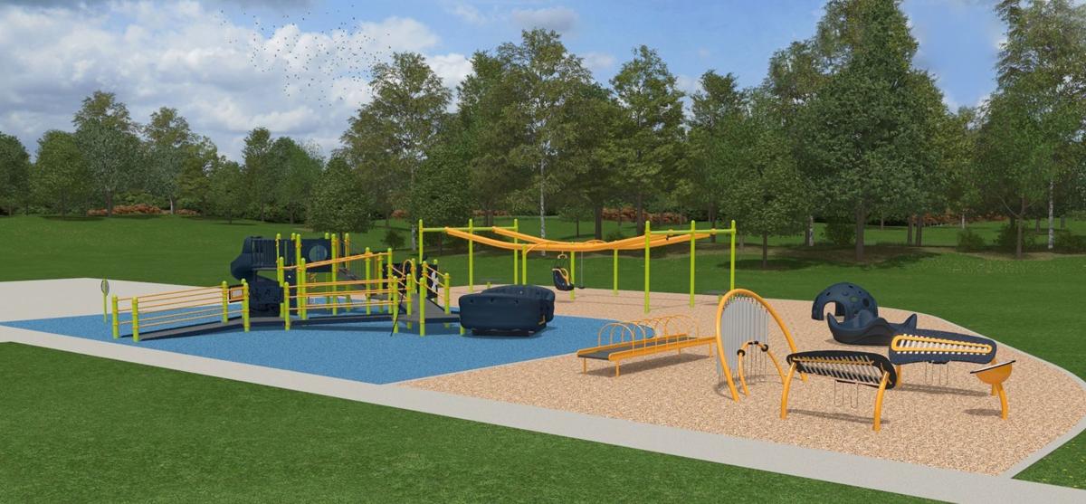 An architectural rendering of a new $230,000 accessible playground project moving forward at Helena's Cherry Park.
