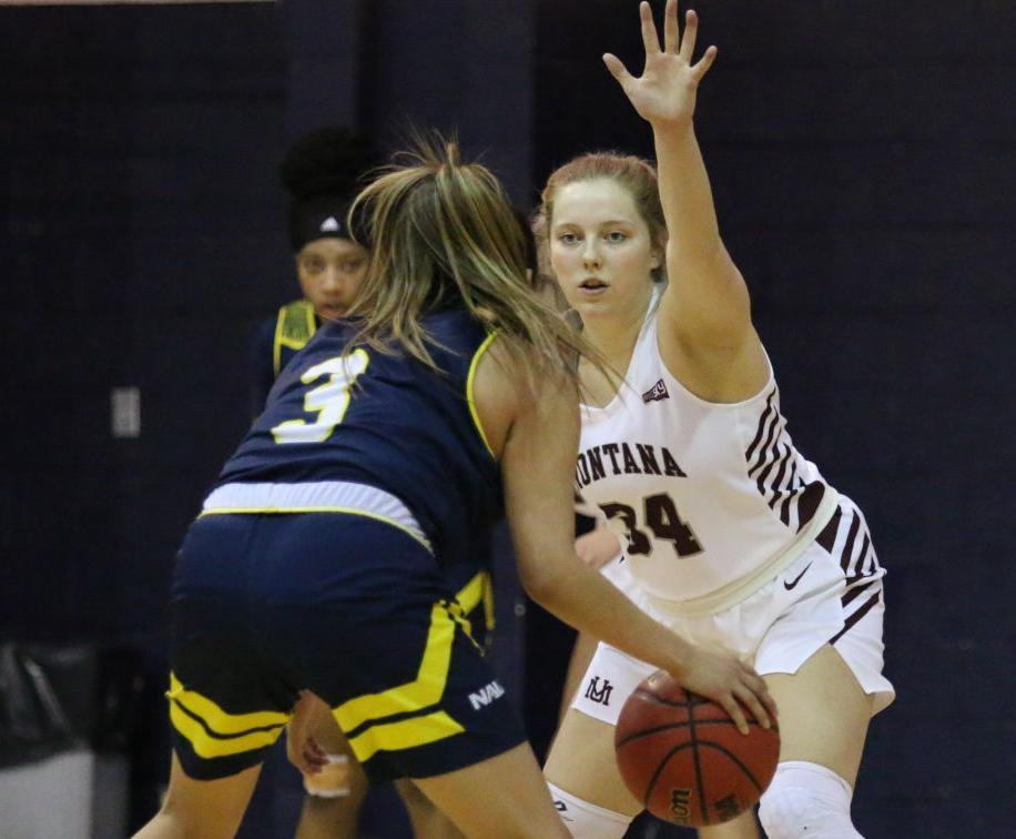 Madi Schoening playing defense in Flagstaff