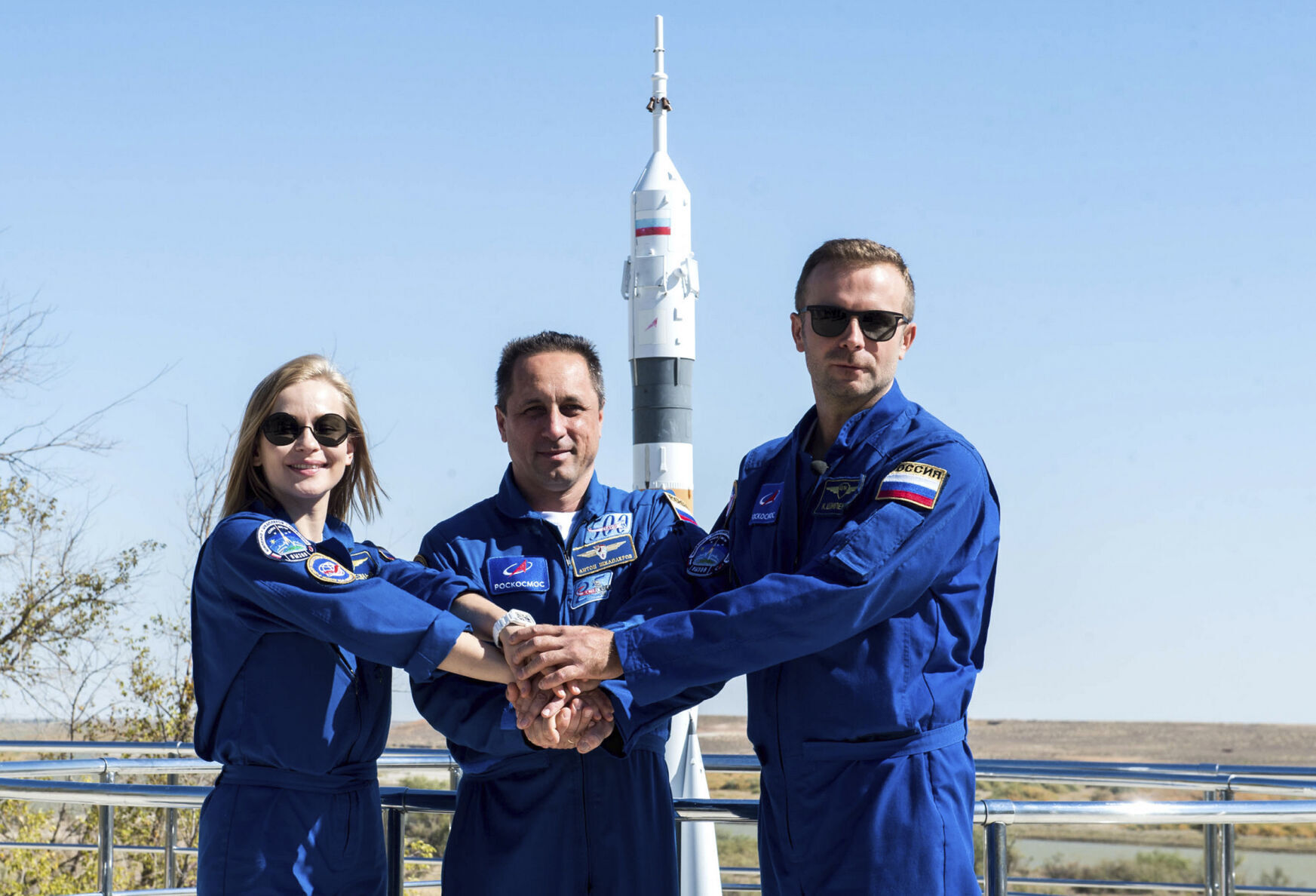 Russian film crew blasts off to make first movie in space