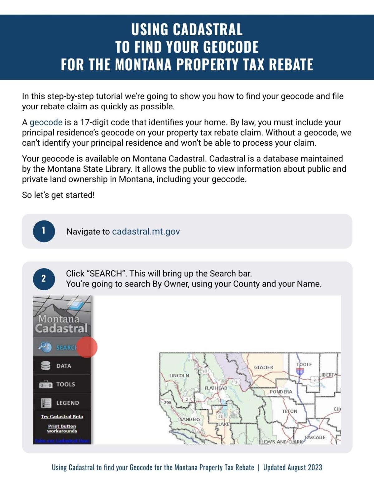 Apply for Montana property tax rebates